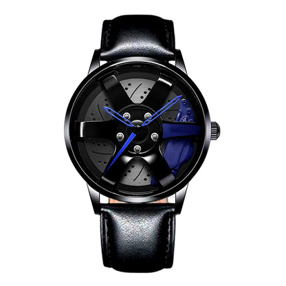 Cool and Cool Fashion Stainless Steel Men'S Quartz Wristwatch Dial Sport Car Rim Wheel Hub Watch Business Luxury Wrist Watches