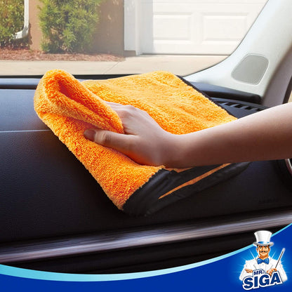 Professional Microfiber Towels for Cars, Scratch Free, 6 Pack | Dual-Sided Car Washing and Detailing Towels, Gold, 40 X 60 Cm(15.7 X 23.6 Inch)