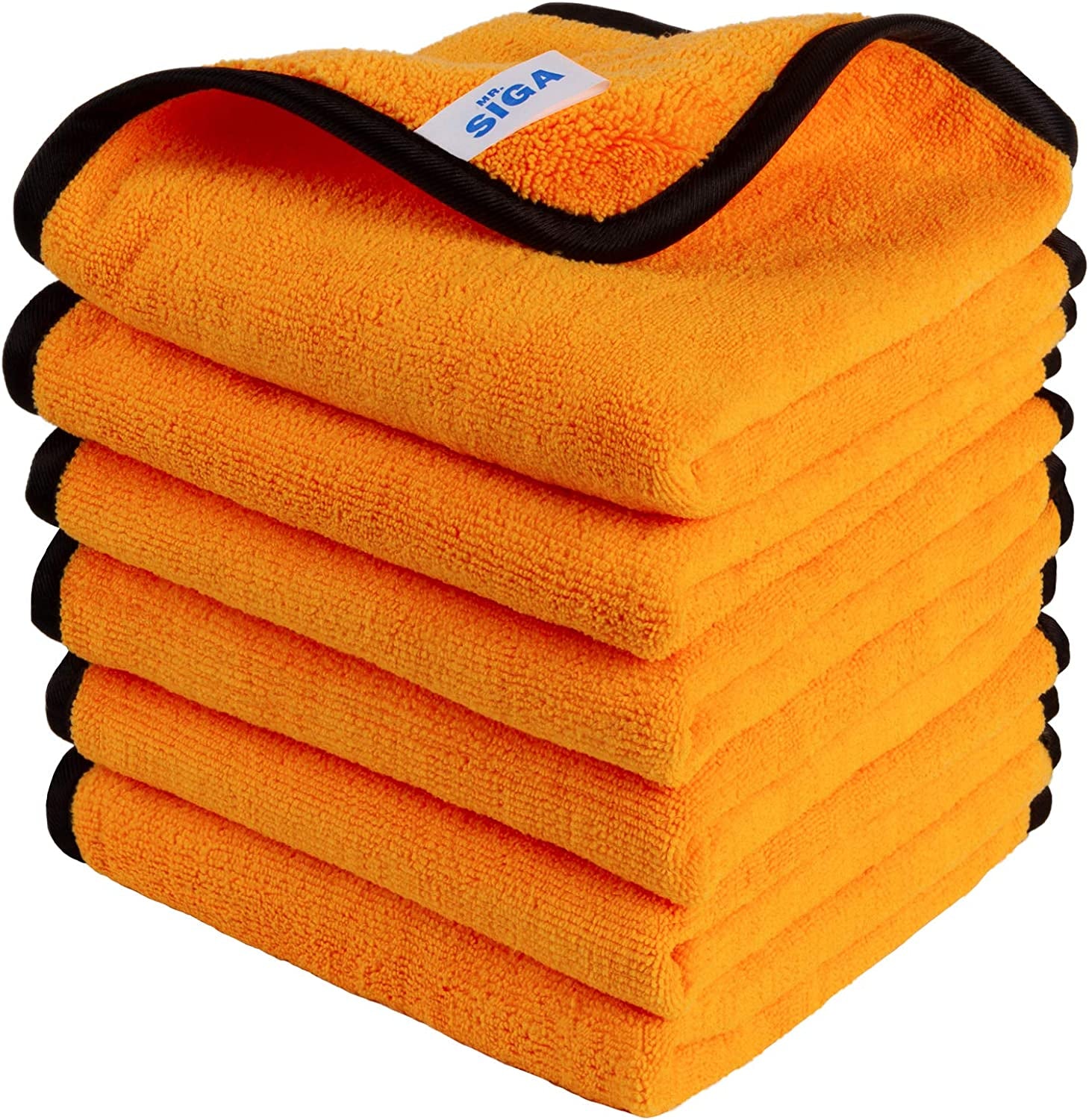 Professional Microfiber Towels for Cars, Scratch Free, 6 Pack | Dual-Sided Car Washing and Detailing Towels, Gold, 40 X 60 Cm(15.7 X 23.6 Inch)