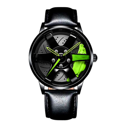 Cool and Cool Fashion Stainless Steel Men'S Quartz Wristwatch Dial Sport Car Rim Wheel Hub Watch Business Luxury Wrist Watches