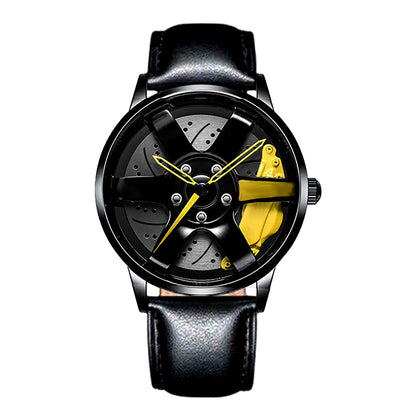 Cool and Cool Fashion Stainless Steel Men'S Quartz Wristwatch Dial Sport Car Rim Wheel Hub Watch Business Luxury Wrist Watches