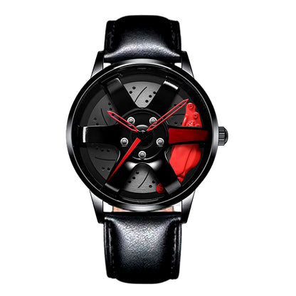 Cool and Cool Fashion Stainless Steel Men'S Quartz Wristwatch Dial Sport Car Rim Wheel Hub Watch Business Luxury Wrist Watches